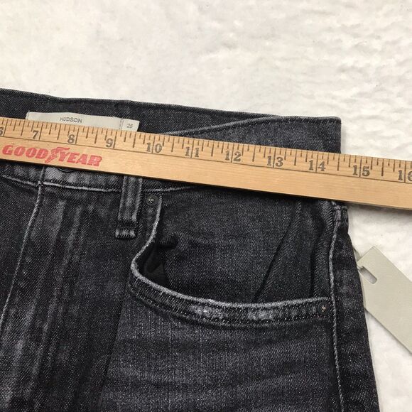 NWT HUDSON Jodie Flare Jean Women 25 (28x30) Faded Noir Black Wash Distressed - Picture 7 of 16